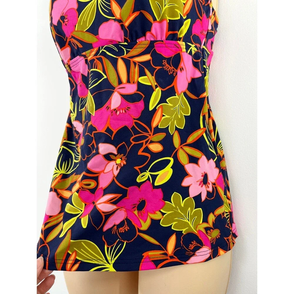 Lands' End Floral Tankini Swim Top ~ Size 4 (S)